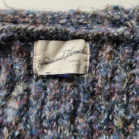 Universal Thread Gray Multicolor Open-Front Cardigan Women's Chunky Warm Wool XS - Picture 7 of 11